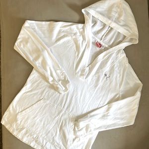 Puma White Hoodie Long Sleeve T-shirt Sz Med
